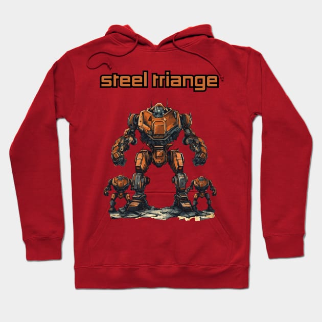 Futuristic Battle Robots Names of Power Steel Triange Hoodie by FrogandFog